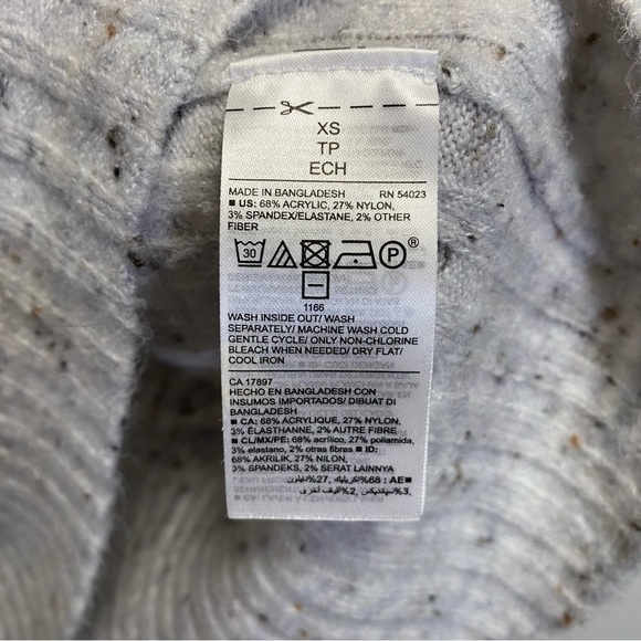 OLD NAVY Gray Speckled Mock Neck Sweater! Ribbed Knit XS - Picture 6 of 8